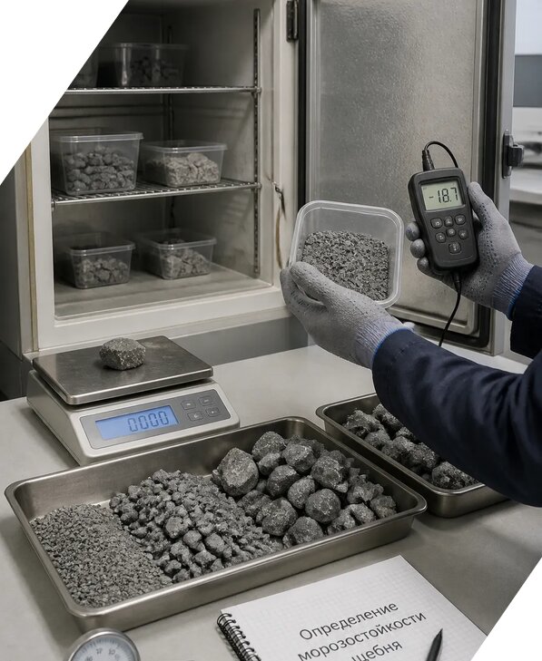 Определение морозостойкости щебня в Октябрьском от 3625 р. | ЭкспертизаРоссия