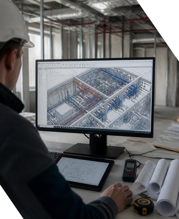 Создание BIM модели инженерных сетей для объектов в Октябрьском